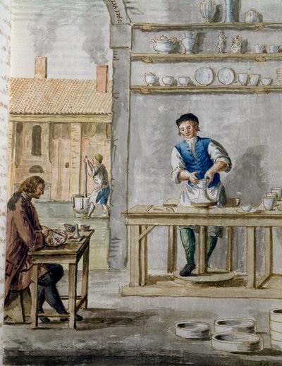 ヴェネツィアのサン・ジョッベにあるジェミニャーヌス・コッツィの磁器工場 作： Jan van Grevenbroeck