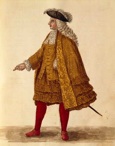 ヤン・ファン・グレーベンブローク（Giovanni Grevembroch）（1731-1807）の『Gli Abiti de Veneziani』（衣装図鑑より）の騎士衣、水彩画 作： Jan van Grevenbroeck
