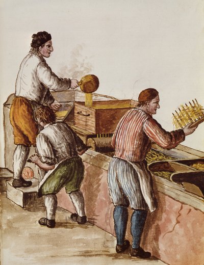 ベネチアンワックス製油所（紙にペン、インク、トイレ） 作： Jan van Grevenbroeck