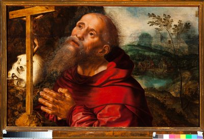 聖ジェロームの表現（セント・ジェローム） ヤン・サンダース・ファン・ヘメッセン（1504年頃～1575年頃）の絵画 作： Jan van Hemessen