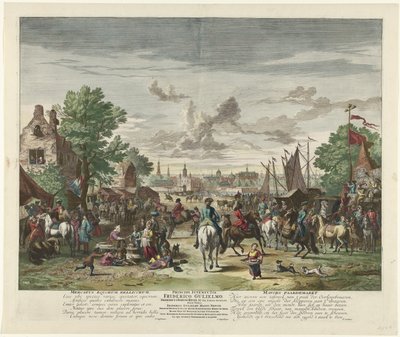 パーデンマルクト、カリフォルニア州。 1702年 軍馬市場 / Mavors Paardemarkt (オブジェクトのタイトル) 作： Jan van Huchtenburg