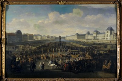 パリのポンヌフに近づくルイ14世 作： Jan van Huchtenburgh