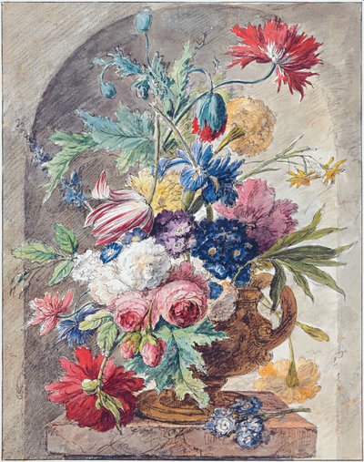 花の静物画、1734年頃 作： Jan van Huysum