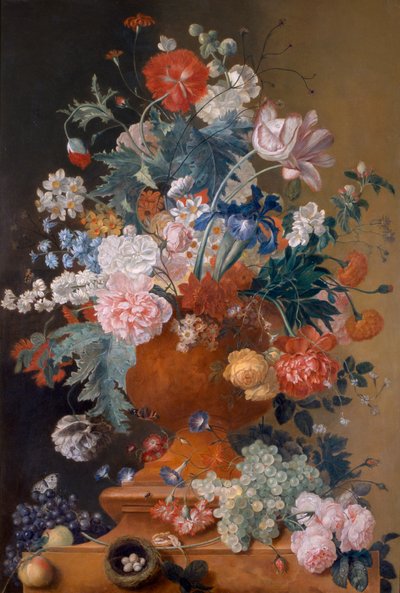 テラコッタ花瓶の花 (キャンバスに油彩) 作： Jan van Huysum