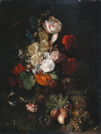 静物：花と果実 1700-20年頃（油彩・パネル） 作： Jan van Huysum