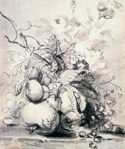 果物の静物、1700年-1749年。 作： Jan van Huysum
