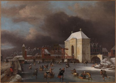 アムステルダムのハイリゲヴェーグスポールトの眺め、1660～80年頃（キャンバスに油彩） 作： Jan van III Kessel