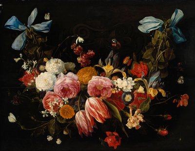 バラ、チューリップ、ダリアと他の花の盗品 作： Jan van Kessel