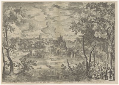 Landschap met Christus die een demon uitdrijft bij een stomme man 彼は惨めな主カコダイモナを追い出し、神話に夢中になり、精霊に雄弁な言葉を発します。 王立 作： Jan van Londerseel