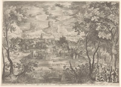 口のきけない男から悪霊を追い出すキリストのいる風景 作： Jan van Londerseel