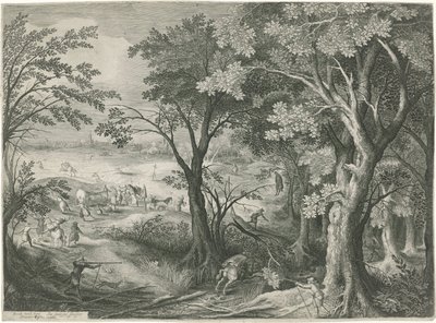 風景の中の旅行者を襲う高速道路の強盗 作： Jan van Londerseel