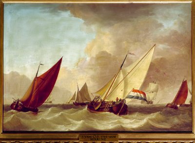 ヤン・ファン・オス（1744-1808）の海洋画 18世紀 日0.52×0.73m 作： Jan van Os