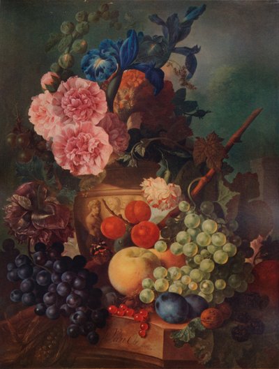 花と果実の装飾用花瓶、c1798、1938 作： Jan van Os