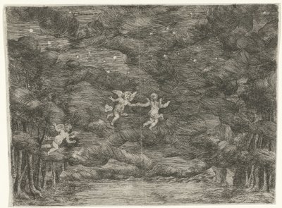 夜空に天使が舞う舞台風景 作： Jan van Ossenbeeck