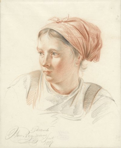 若い女性の肖像、左に 4 分の 3 作： Jan van Ravenswaay