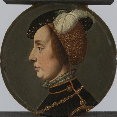 オラニエ公ルネ・ド・シャロンの妃、ロレーヌのアンナの肖像 作： Jan van Scorel (possibly copy after)