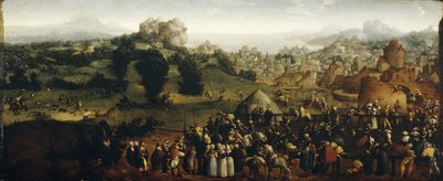 トーナメントとハンターのいる風景、1519-20 作： Jan van Scorel