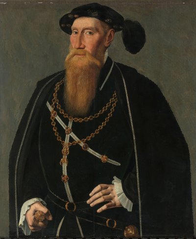 BrederodeのReinoud IIIの肖像 Reinout III van Brederode (1493-1556)、ヴィアネン領主。 金羊毛騎士団助祭、カレル 5 世の参事官兼侍従長 作： Jan van Scorel