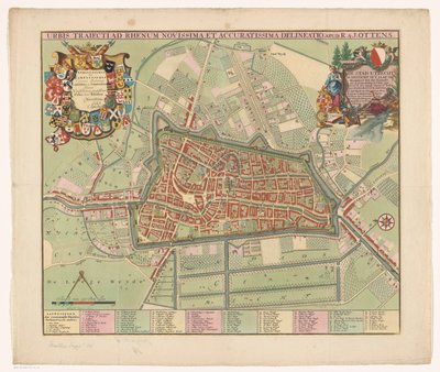Plattegrond van de stad ユトレヒト ライン川を渡る都市の最新かつ最も正確な図面 (オブジェクトのタイトル) 作： Jan van Vianen