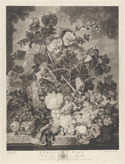 リチャード・アーロム、1781年に刻まれた果物 作： Jan van after Huysum