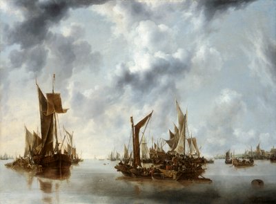 「静けさ」、1654 作： Jan van de Cappelle