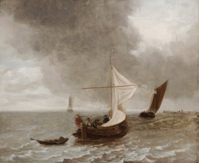 そよ風の中の帆船 作： Jan van de Cappelle
