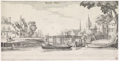 村の桟橋でボート 遊び心あふれる風景と愉快な顔（連載タイトル） 作： Jan van de Velde (II)