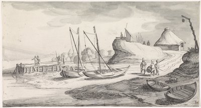 川岸のボート 遊び心あふれる風景と愉快な顔（連載タイトル） 作： Jan van de Velde (II)