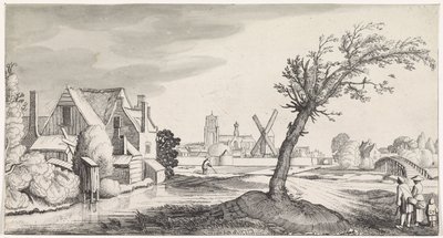 街を背景に家にいる家族 遊び心あふれる風景と愉快な顔（連載タイトル） 作： Jan van de Velde (II)