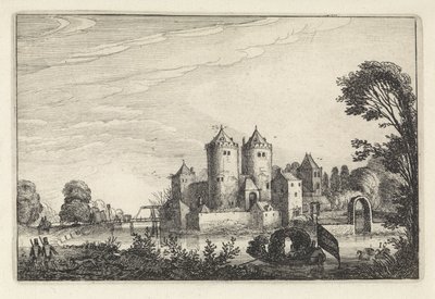 城の遊覧船の人物 風景（シリーズタイトル） Amenissimae aliquot requculae (シリーズタイトル) 作： Jan van de Velde (II)