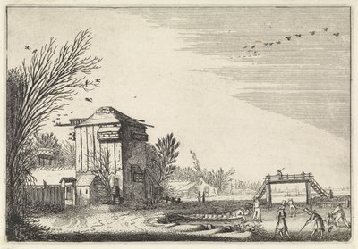 鳩小屋で氷上のコルフ選手 風景（シリーズタイトル） Amenissimae aliquot requculae (シリーズタイトル) 作： Jan van de Velde (II)