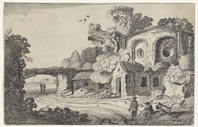 Landschap met oude burcht 廃墟の風景（連載タイトル） 古代遺跡と最も美しい地域のいくつか（シリーズタイトル） 作： Jan van de Velde (II)