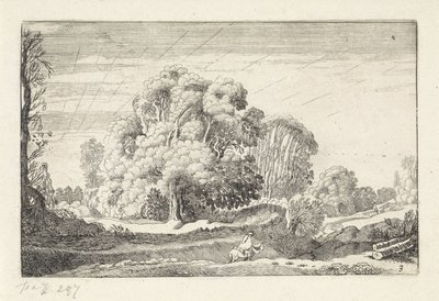 日の出の風景の中のライダー 風景（シリーズタイトル） Amenissimae aliquot requculae (シリーズタイトル) 作： Jan van de Velde (II)