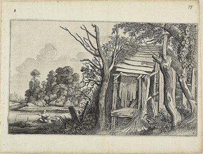 荒廃した小屋、『風景』より4枚目 作： Jan van de Velde II