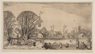 1月、『一年の12ヶ月』より 作： Jan van de Velde II