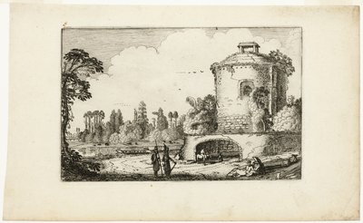 円塔のある風景 作： Jan van de Velde II