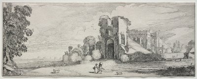 いくつかの心地よい風景と古代遺跡の遺跡: Brederode Castle 作： Jan van de Velde II