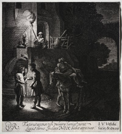 宿屋の主人にお金を払う善きサマリア人 作： Jan van de Velde II