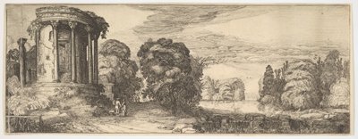 「風景と廃墟」からのチボリのシビュラ神殿 1615年。 作： Jan van de Velde II