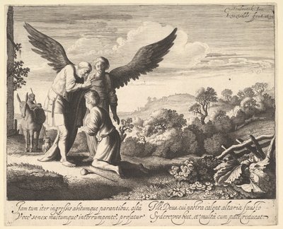 盲目のトビトによって祝福されたトバイアス、1620-41。 作： Jan van de Velde II