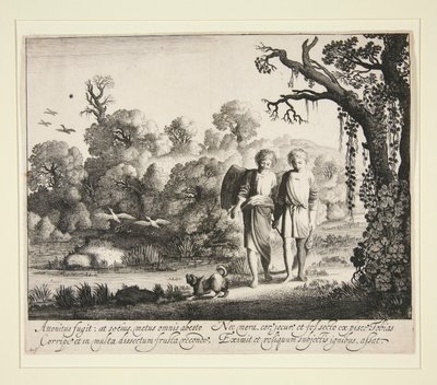トビアスと天使、トビアスの物語の魚と一緒に 作： Jan van de Velde II