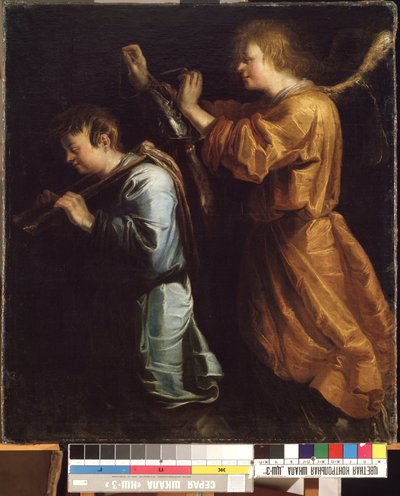 トビアスと天使 (トビアスと天使)。 Jan van de Venne (1600 年以前 - 1651 年以降) の絵画。 キャンバスに油彩 作： Jan van de Venne