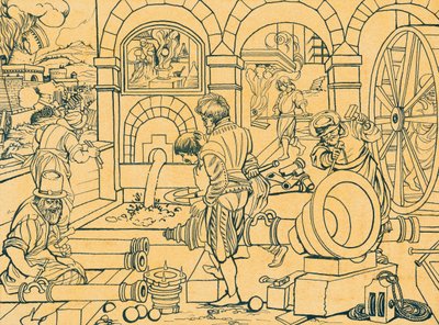 Nova Reperta からのキャノン ファウンドリー 作： Jan van der (1523 1605) Straet