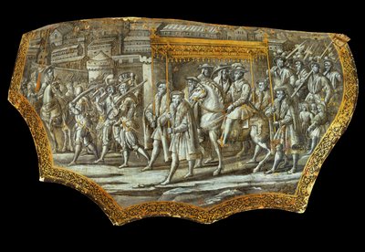 ジョヴァンニ・ストラダヌスによるパレードの盾：コジモ1世の入城... 作： Jan van der (1523-1605) Straet