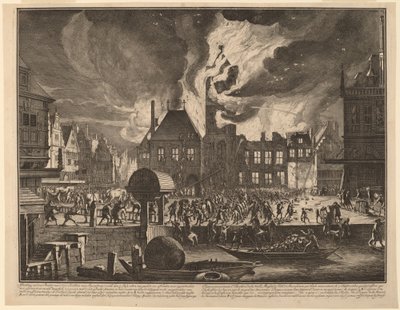 アムステルダム旧市庁舎の焼失 作： Jan van der Heyden