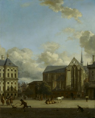 Nieuwe Kerkがいるダム広場 作： Jan van der Heyden