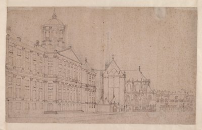 新市庁舎のあるダム広場 作： Jan van der Heyden