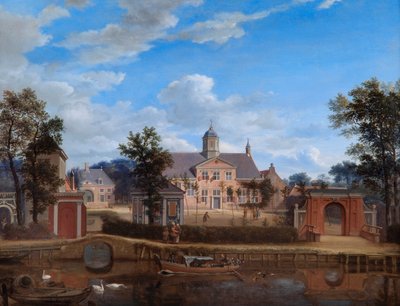マールセンの近く、ヴェヒト川沿いのグードシュタイン城 作： Jan van der Heyden