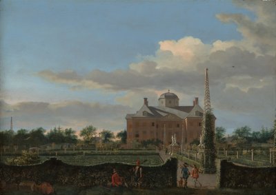 ハーグのハウステンボスとその南からの正式なガーデンビュー1668-70。 作： Jan van der Heyden