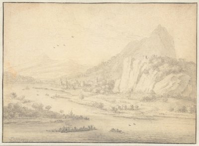 ボートのある山岳河川の風景 作： Jan van der Meer (II)